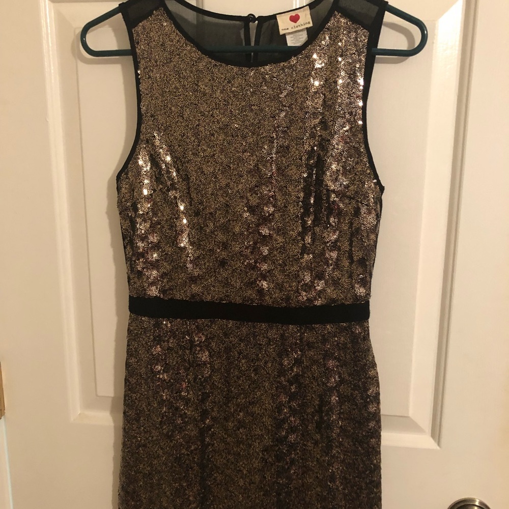 Gold sequin dress